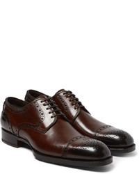 dunkelbraune Leder Brogues von Tom Ford