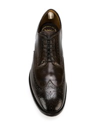 dunkelbraune Leder Brogues von Officine Creative