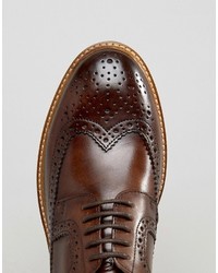 dunkelbraune Leder Brogues von Base London