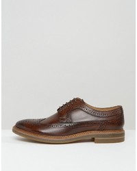 dunkelbraune Leder Brogues von Base London