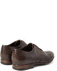 dunkelbraune Leder Brogues von Alexander McQueen