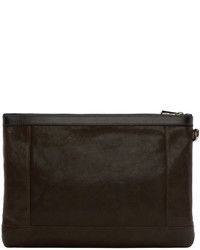 dunkelbraune Leder Clutch Handtasche von Jimmy Choo