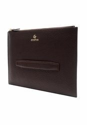 dunkelbraune Leder Clutch Handtasche von GT Collection
