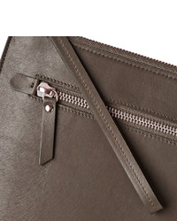 dunkelbraune Leder Clutch Handtasche von Maison Margiela