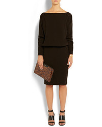 dunkelbraune Leder Clutch mit Leopardenmuster von Givenchy