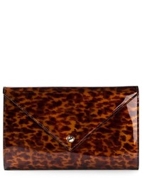 dunkelbraune Leder Clutch mit Leopardenmuster von Givenchy