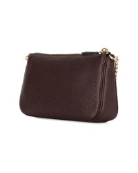 dunkelbraune Leder Clutch von Coach