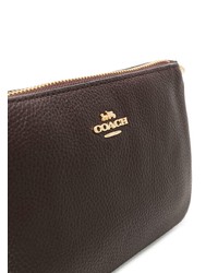 dunkelbraune Leder Clutch von Coach