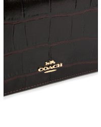 dunkelbraune Leder Clutch von Coach