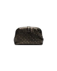 dunkelbraune Leder Clutch von Bottega Veneta