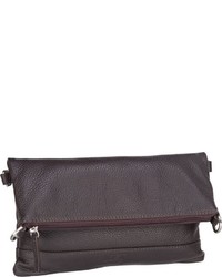 dunkelbraune Leder Clutch von Jost