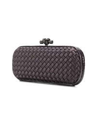 dunkelbraune Leder Clutch von Bottega Veneta