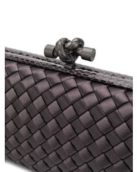 dunkelbraune Leder Clutch von Bottega Veneta