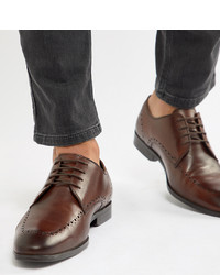 dunkelbraune Leder Derby Schuhe von ASOS DESIGN