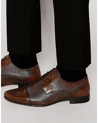 dunkelbraune Leder Derby Schuhe von Asos
