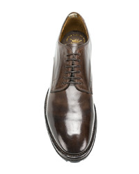 dunkelbraune Leder Derby Schuhe von Officine Creative