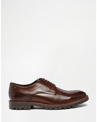 dunkelbraune Leder Derby Schuhe von Base London