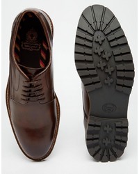 dunkelbraune Leder Derby Schuhe von Base London