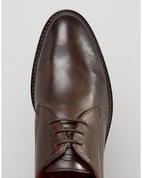 dunkelbraune Leder Derby Schuhe von Base London