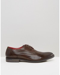 dunkelbraune Leder Derby Schuhe von Base London