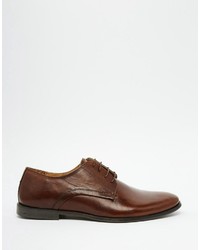 dunkelbraune Leder Derby Schuhe von Asos