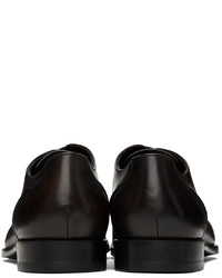 dunkelbraune Leder Derby Schuhe von Zegna
