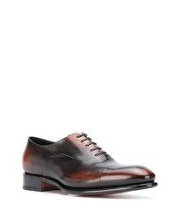 dunkelbraune Leder Derby Schuhe von Santoni