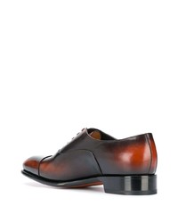 dunkelbraune Leder Derby Schuhe von Santoni