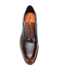 dunkelbraune Leder Derby Schuhe von Santoni