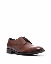 dunkelbraune Leder Derby Schuhe von Corneliani