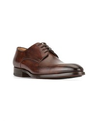 dunkelbraune Leder Derby Schuhe von Magnanni