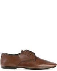 dunkelbraune Leder Derby Schuhe von Christophe Lemaire