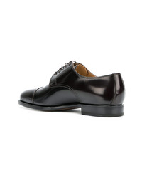 dunkelbraune Leder Derby Schuhe von Kiton