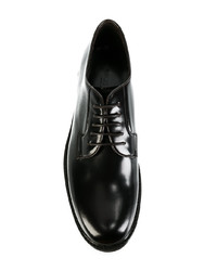 dunkelbraune Leder Derby Schuhe von Giorgio Armani