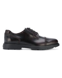 dunkelbraune Leder Derby Schuhe von Hogan