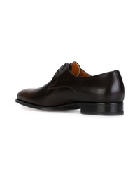 dunkelbraune Leder Derby Schuhe von Santoni