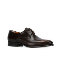 dunkelbraune Leder Derby Schuhe von Santoni