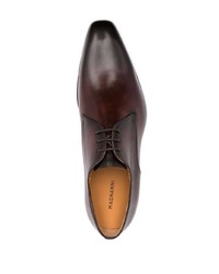 dunkelbraune Leder Derby Schuhe von Magnanni