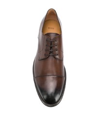 dunkelbraune Leder Derby Schuhe von BOSS HUGO BOSS