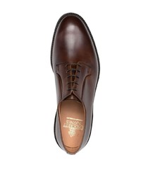 dunkelbraune Leder Derby Schuhe von Crockett Jones