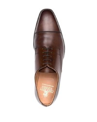dunkelbraune Leder Derby Schuhe von Crockett Jones