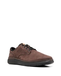 dunkelbraune Leder Derby Schuhe von Timberland