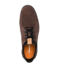 dunkelbraune Leder Derby Schuhe von Timberland