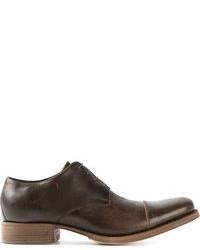 dunkelbraune Leder Derby Schuhe