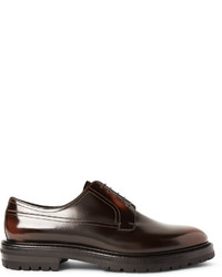 dunkelbraune Leder Derby Schuhe