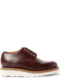 dunkelbraune Leder Derby Schuhe