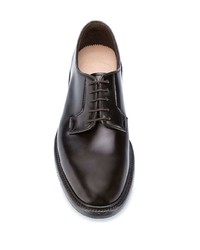 dunkelbraune Leder Derby Schuhe von Green George