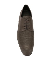 dunkelbraune Leder Derby Schuhe von Emporio Armani