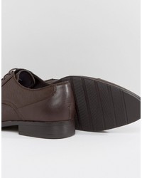 dunkelbraune Leder Derby Schuhe von Asos