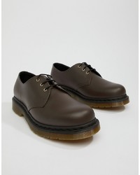 dunkelbraune Leder Derby Schuhe von Dr. Martens
